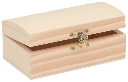 Houten kistje met deksel 8 x 14 cm hobby/knutselmateriaal