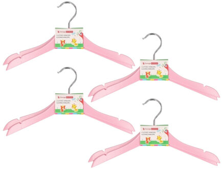 Houten kledinghangers voor kinderen roze 20x stuks - Action products
