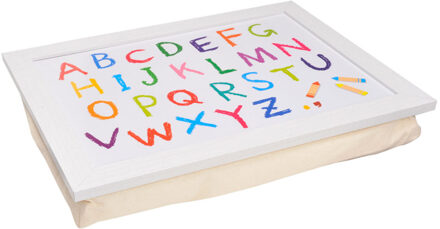 Houten knietafel met alfabet