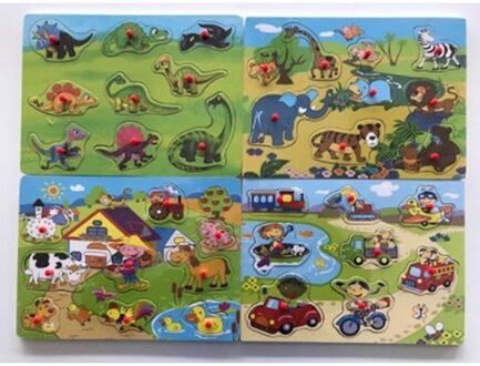 Houten knopjespuzzel  21x29cm