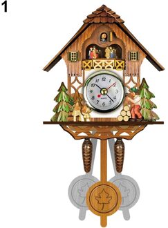 Houten Koekoek Wandklok Vogel Tijd Bell Swing Alarm Horloge Thuis Art Decor Duitsland Zwart Bos Autoswinging Koekoek Wandklok 1