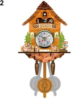 Houten Koekoek Wandklok Vogel Tijd Bell Swing Alarm Horloge Thuis Art Decor Duitsland Zwart Bos Autoswinging Koekoek Wandklok 2