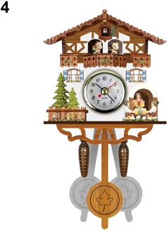 Houten Koekoek Wandklok Vogel Tijd Bell Swing Alarm Horloge Thuis Art Decor Duitsland Zwart Bos Autoswinging Koekoek Wandklok 4