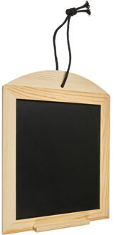 Houten krijtbordje schrijfbord - hout - zwart/bruin - incl. krijt - 24 x 34 cm Multi