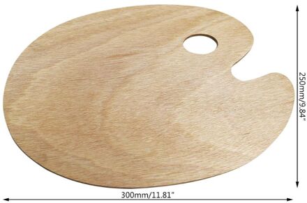 Houten Kunstenaars Palet Met Duim Gat Olie Acryl Verf Palet Lade Voor Volwassen B