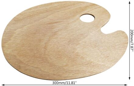 Houten Kunstenaars Palet Met Duim Gat Olieverf Acrylverf Verf Oval Schilderij Palet Lade Voor Volwassen