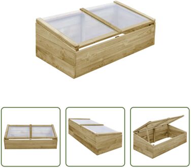 Houten kweekbak - 100 x 50 x 25/35 cm - Met overkapping