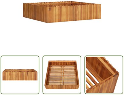 Houten kweekbak - Verhoogd - 100 x 100 x 25 cm - Massief acaciahout Bruin