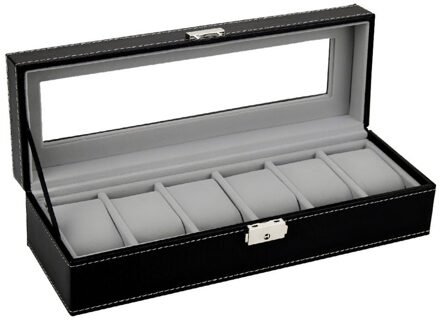 Houten/Lederen 8/10/12 Grids Horloge Display Sunglass Case Duurzaam Verpakking Houder Jewelry Collection Organizer Box WT839500