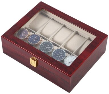 Houten/Lederen 8/10/12 Grids Horloge Display Sunglass Case Duurzaam Verpakking Houder Jewelry Collection Organizer Box ZG944700