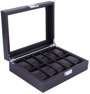Houten/Lederen 8/10/12 Grids Horloge Display Sunglass Case Duurzaam Verpakking Houder Jewelry Collection Organizer Box