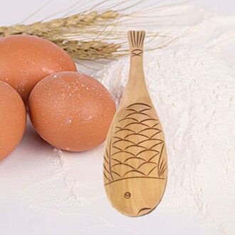 Houten Lepel Rijst Vis Vorm Natuurlijke Hout Koken Lepel Keuken Accessoires Dining Gebruiksvoorwerp (Oude Lak) Varnish