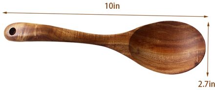 Houten Lepel Salade Vork Grote Opscheplepel Set Houten Keukengerei Lange Handvat Soeplepel Pollepel Salade Server Servies