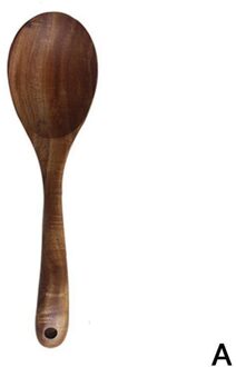 Houten Lepel Salade Vork Grote Opscheplepel Set Houten Lepel Server Salade Soep Pollepel Lange Servies Keukengerei Handvat L0H0 Bruin