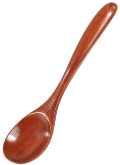 Houten Lepel Vork Bamboe Keuken Kookgerei Gereedschap Ijs Dessert Koffie Thee Soupteaspoon Servies Drinken Lepels bruin