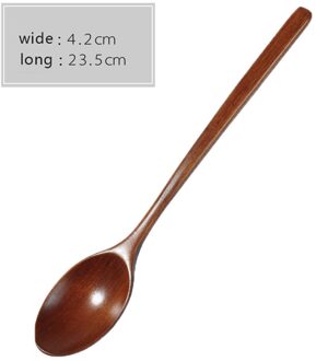 Houten Lepel Vork Bamboe Keuken Kookgerei Gereedschap Soep-Theelepel Servies Lange Rijst Vergiet Soep Skimmer Koken Lepels bruin