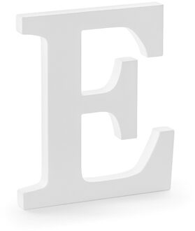 Houten letter E Wit (17x20cm) Wit - Transparant