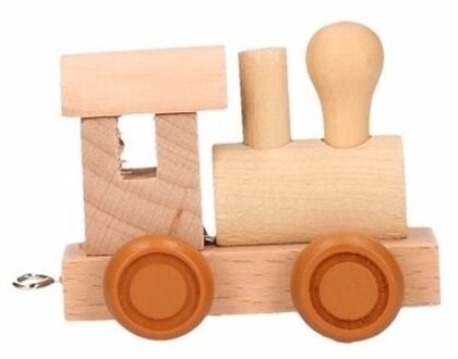 Houten letter trein locomotief