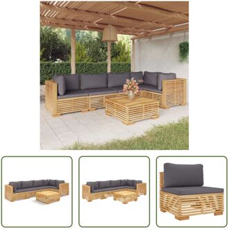 Houten loungeset - Teakhout - 69.5x69.5x60 cm - Met kussens Bruin