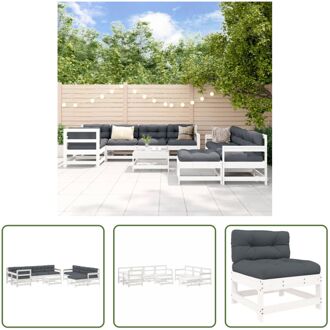 Houten loungeset - wit - 62x62x70.5cm - modulair ontwerp