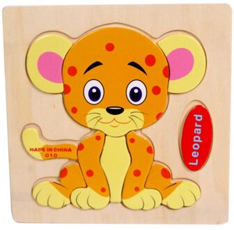 Houten Luipaard Puzzel Educatieve Developmental Baby Kids Training Toy