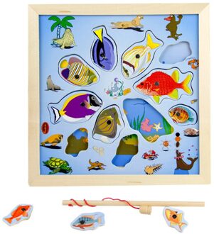 Houten Magnetische Oceaan Vissen Speelgoed Game & Puzzel Boord Juguetes Vis Magneet Speelgoed Educatief Outdoor Plezier Voor Kind
