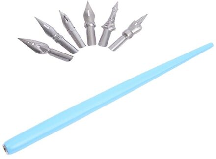 Houten Manga Comic Engels Kalligrafie Vulpen Dip Pen Met 6 Penpunten Kit Voor Belettering Schetsen Tekening 3