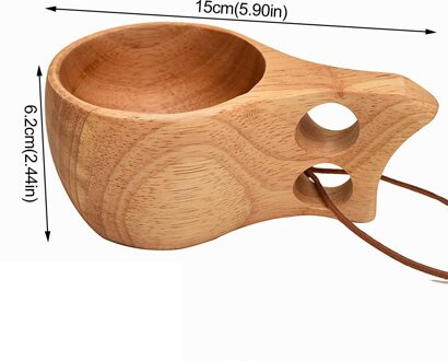 Houten Mok Cup Met Handvat Draagbare Milieuvriendelijke Traditionele Lichtgewicht Koffie Keuken Picknick Outdoor Reizen Camping Mokken