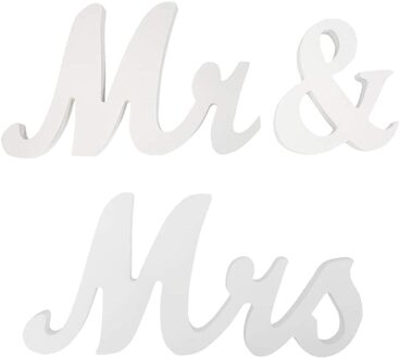 Houten Mr & Mrs Wedding Props Engels Woord Zilver Goud Rose Goud Heldere Roze Moeder Europese Meubels