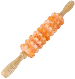 Houten Muscle Massager Body Roller Stok Therapie Ontspanning Kalmeren Roller Voor Fitness Body (Willekeurige Kleur)