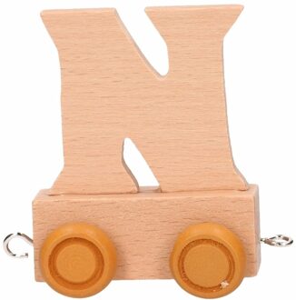 Houten namentreintje N Beige