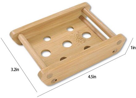 Houten Natuurlijke Bamboe Zeepbakje Draagbare Bamboe Zeephouder Doos Lade Badkamer Opslag Plaat Box Container Voor Bad Douche 4