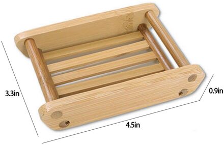 Houten Natuurlijke Bamboe Zeepbakje Draagbare Bamboe Zeephouder Doos Lade Badkamer Opslag Plaat Box Container Voor Bad Douche 5