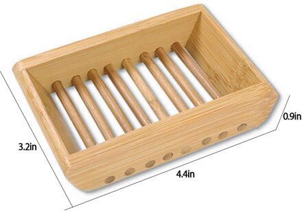 Houten Natuurlijke Bamboe Zeepbakje Draagbare Bamboe Zeephouder Doos Lade Badkamer Opslag Plaat Box Container Voor Bad Douche 6