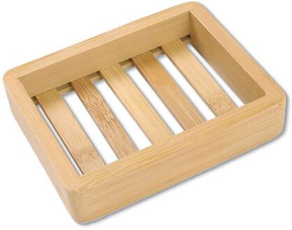 Houten Natuurlijke Bamboe Zeepbakjes Lade Houder Opslag Zeep Rack Plaat Doos Container Draagbare Badkamer Zeepbakje Opbergdoos