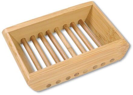 Houten Natuurlijke Bamboe Zeepbakjes Lade Houder Opslag Zeep Rack Plaat Doos Container Draagbare Badkamer Zeepbakje Opbergdoos