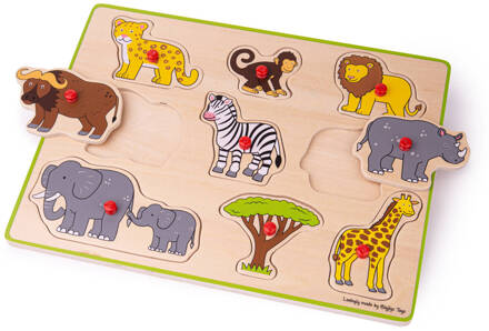 Houten Noppenpuzzel Safari, 9dlg.