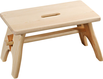 Houten opstapje/voetenbank krukje - 42 x 20 cm - Huishoudkrukjes