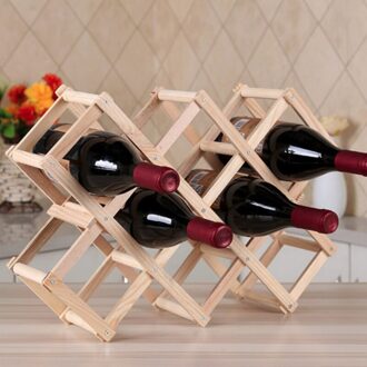 Houten Opvouwbare Wijn Whisky Houder In Fles Keuken BarStorage Exposant Massief Houten Creatieve Vouwen Wijnrek Blauw