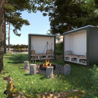 Houten Overdekte Tuinbank Siesta Black