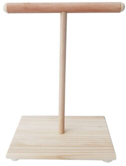 Houten Papegaai Baars T Stand Vogel Training Poot Slijpen Speelgoed Huisdier Valkparkiet Kooi M68E