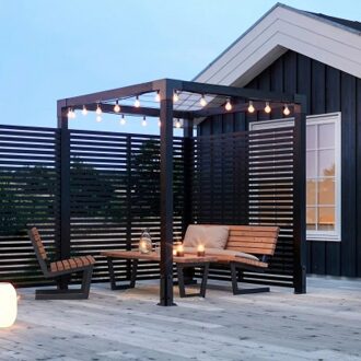 Houten Pergola - Daylife 5 - Vurenhout gegrond zwart 198 x 198 x 208 cm