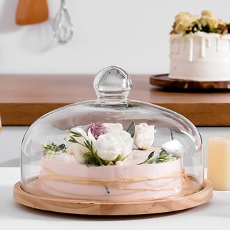 Houten Plaat Voor Cake Fruit Dessert Dienbladen Bruiloft Verjaardag Party Afternoon Thee Dienblad Met Cover