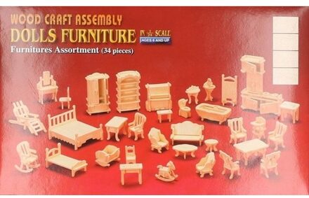 Houten poppenhuismeubels Bruin