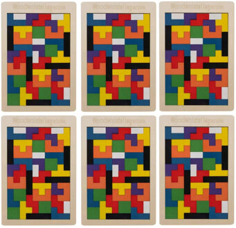 Houten puzzel - 6x - 40 stukjes - multicolor - spellen - kinderen - breinbreker