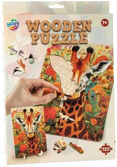 Houten puzzel giraffe unieke vormen