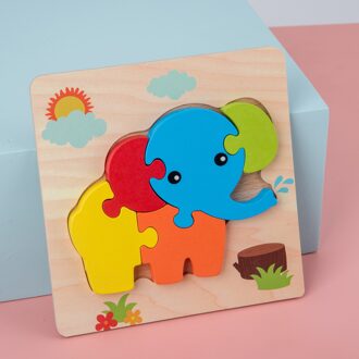 Houten Puzzel Voor Kinderen Voorschoolse Peuter Puzzels Educatief Speelgoed olifant
