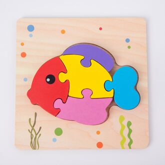 Houten Puzzel Voor Kinderen Voorschoolse Peuter Puzzels Educatief Speelgoed vis