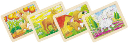 Houten Puzzels Dieren, set van 6