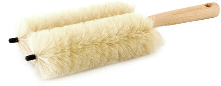 Houten radiatorborstel/verwarming borstel dubbel vorkvorm